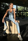 Spirit Tank Top & Expression Leggings Set – Dusty Baby Blue - AchievePrime 