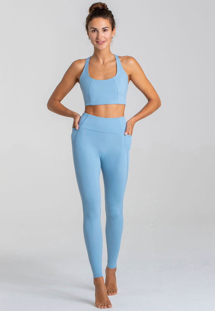 Force BH & Stretch Leggings Set - Dusty Baby Blue - AchievePrime 2
