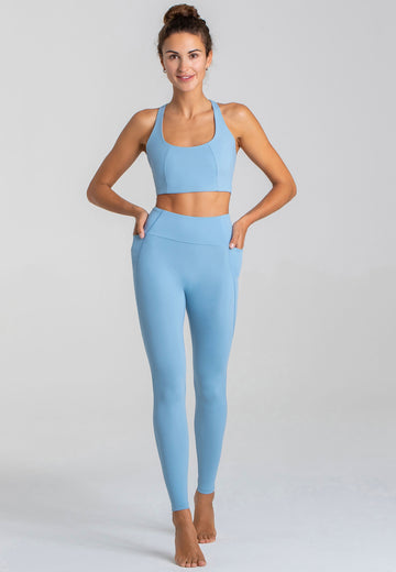 Force BH & Stretch Leggings Set - Dusty Baby Blue - AchievePrime 2