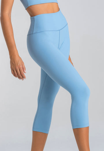 Impulse Crop Leggings mit hohem Bund - Dusty Baby Blue 1