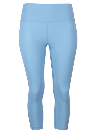 Impulse Crop Leggings Damen hellblau seidig glatt