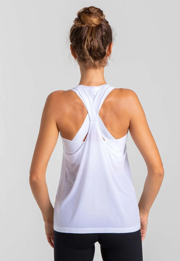 Sommer Yoga Top Damen weiß Detail