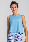 Airy running top women light blue front view