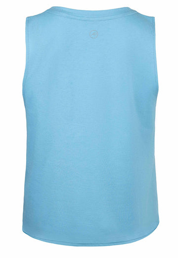 Luftiges Gym Top hellblau Damen Rückansicht