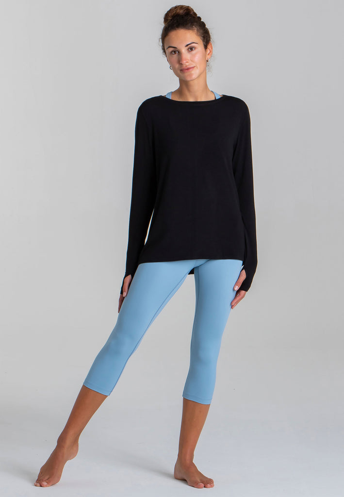 Wave Long Sleeve Top - Black - AchievePrime 2