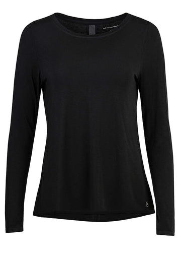 Wave Long Sleeve Damen schwarz Tencel Vorderansicht