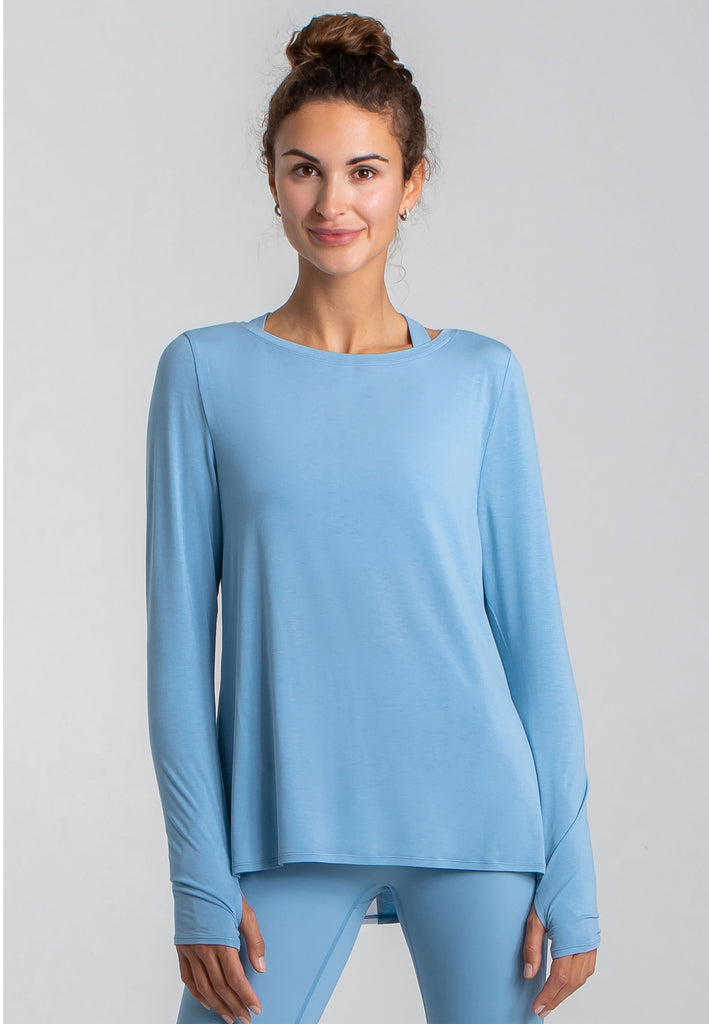 Wave Long Sleeve Top - Dusty Baby Blue AchievePrime 1