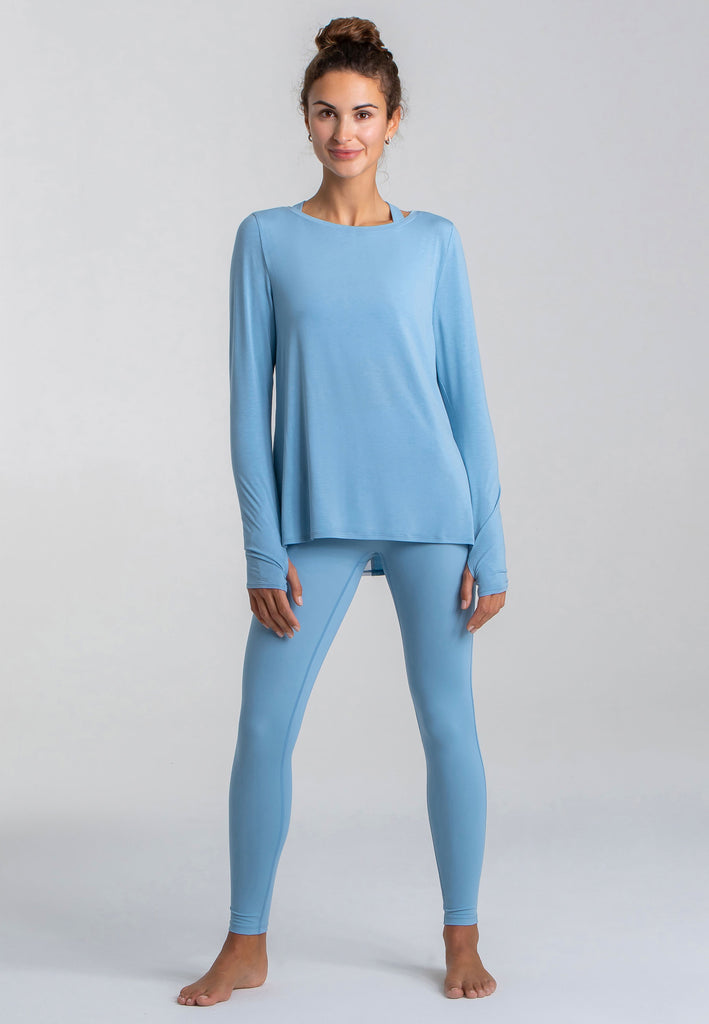 Force BH & Stretch Leggings Set - Dusty Baby Blue - AchievePrime 5
