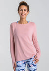 Wave Long Sleeve Damen rosa Tencel Vorderansicht