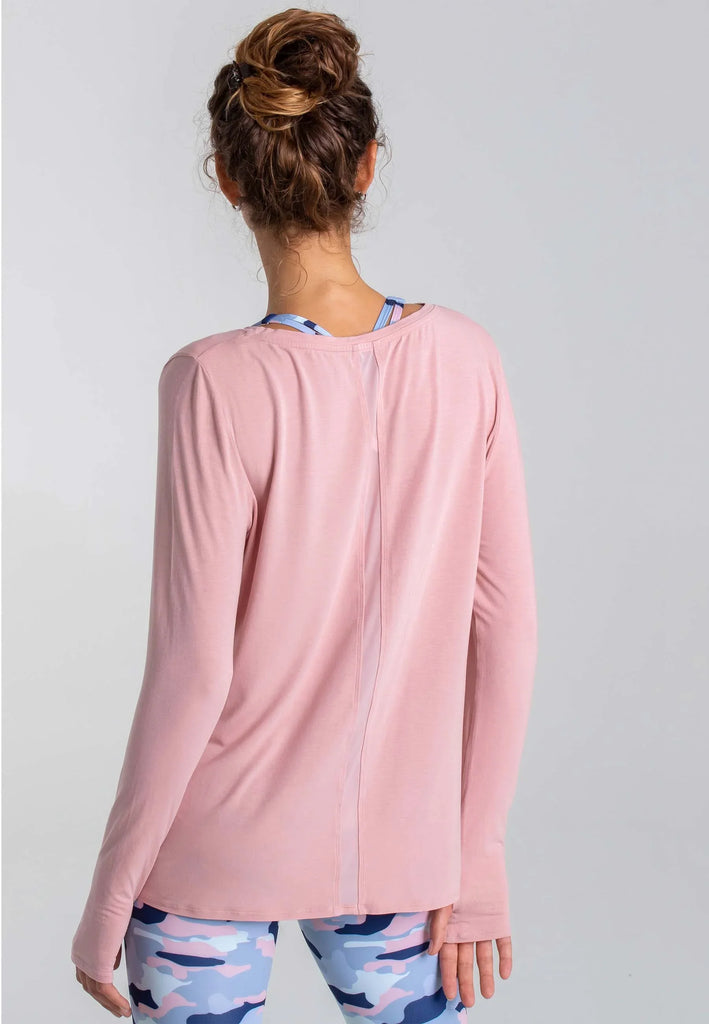 Langarmshirt Damen mit Bootsausschnitt und Rückendetail