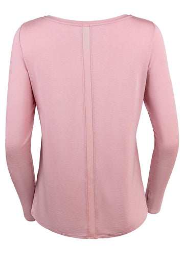 Langarmshirt Damen mit Bootsausschnitt und Rückendetail