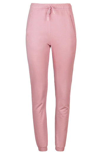 Premium Jogginghose Damen rosa Baumwolle Vorderansicht