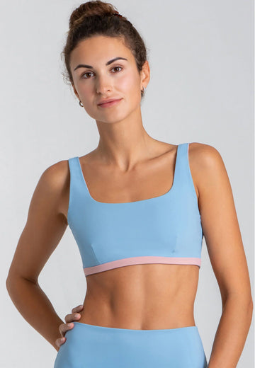 Charm Bralette Reversible - Rose Blossom Dusty Baby Blue - AchievePrime 