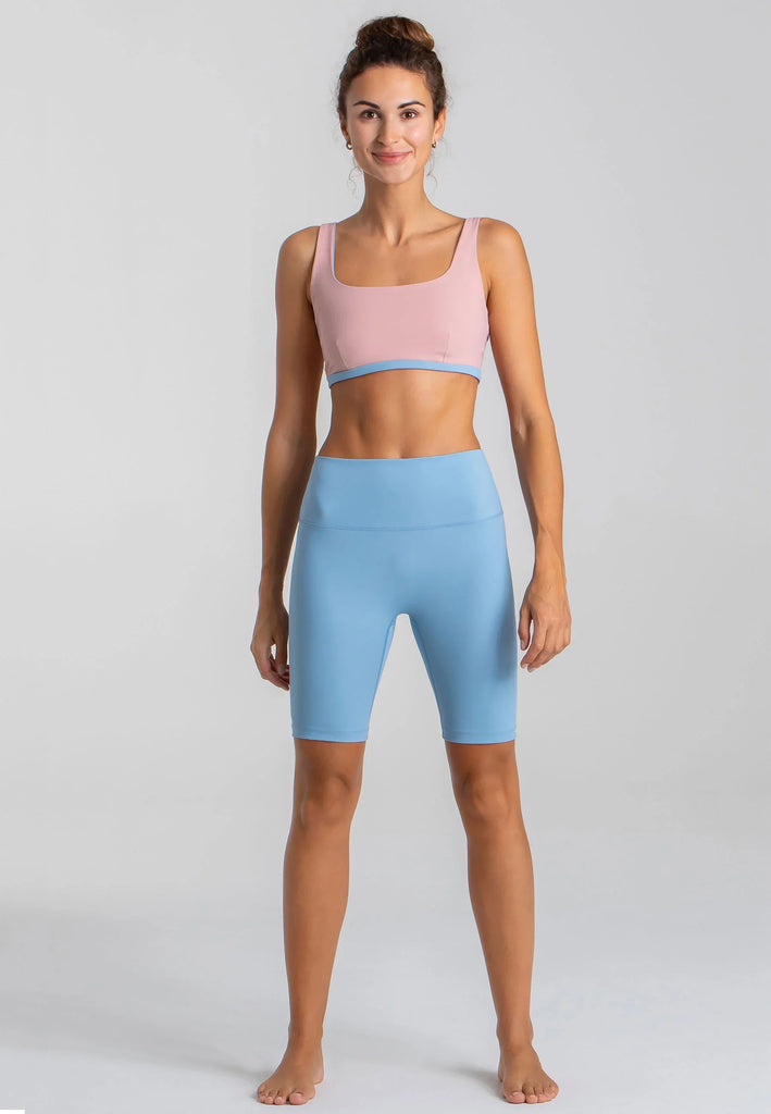 Charm Bralette Reversible - Rose Blossom Dusty Baby Blue - AchievePrime 