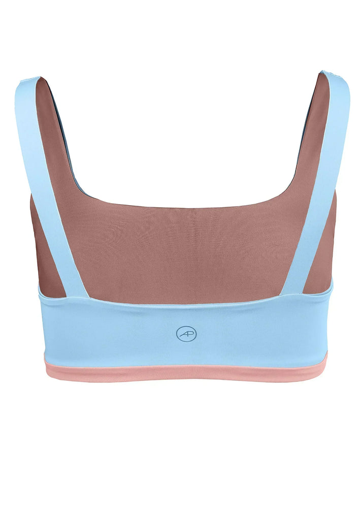 Charm Bralette Reversible - Rose Blossom Dusty Baby Blue - AchievePrime 