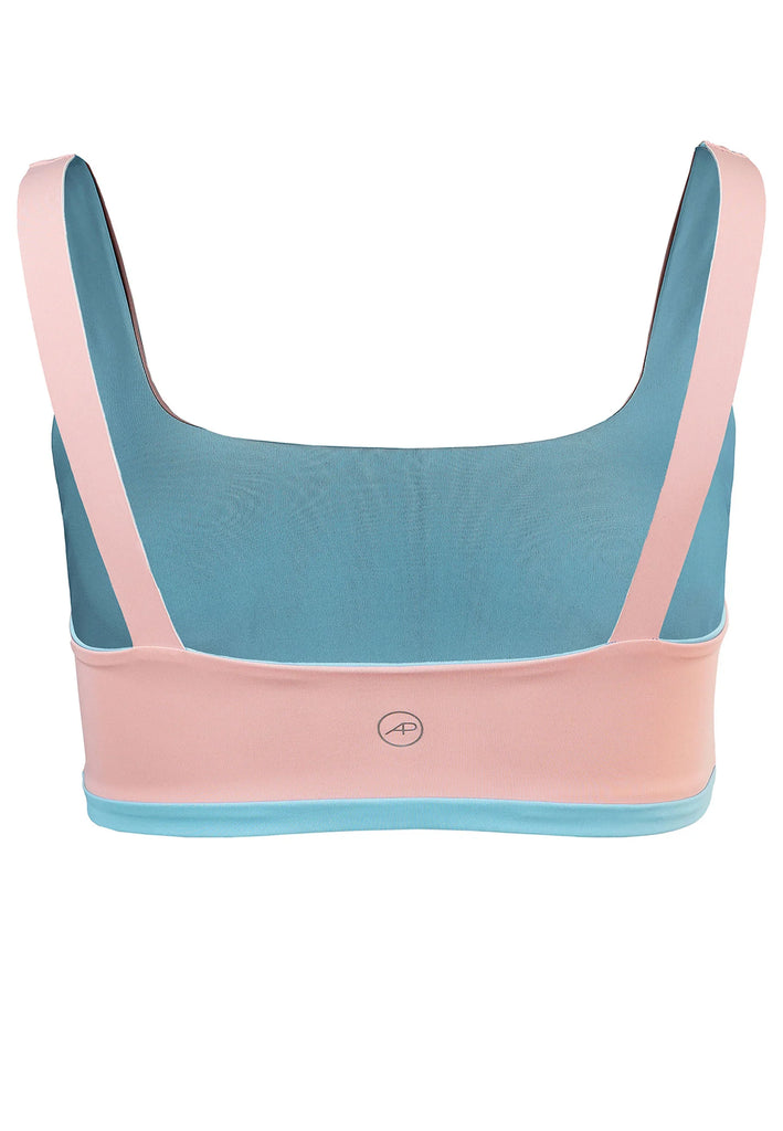 Charm Bralette Reversible - Rose Blossom Dusty Baby Blue - AchievePrime 
