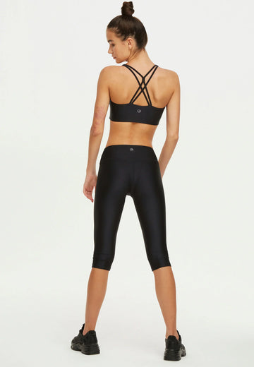 Force BH & Impulse Crop Leggings Set - Liquid Black - AchievePrime 