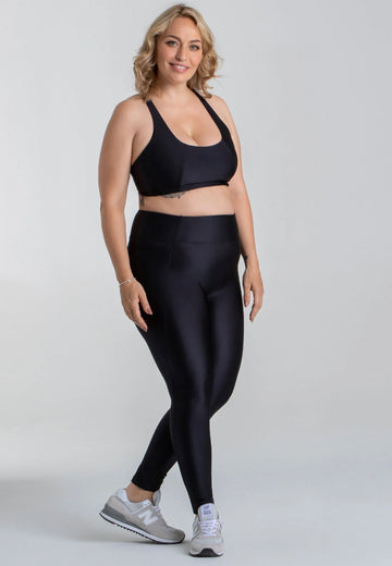 Stretch Leggings mit hohem Bund - Liquid Black - AchievePrime 