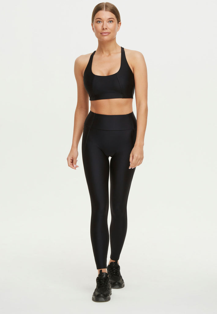 Stretch Leggings mit hohem Bund - Shiny Black AchievePrime 1