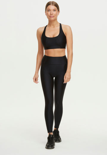Stretch Leggings mit hohem Bund - Shiny Black AchievePrime 1
